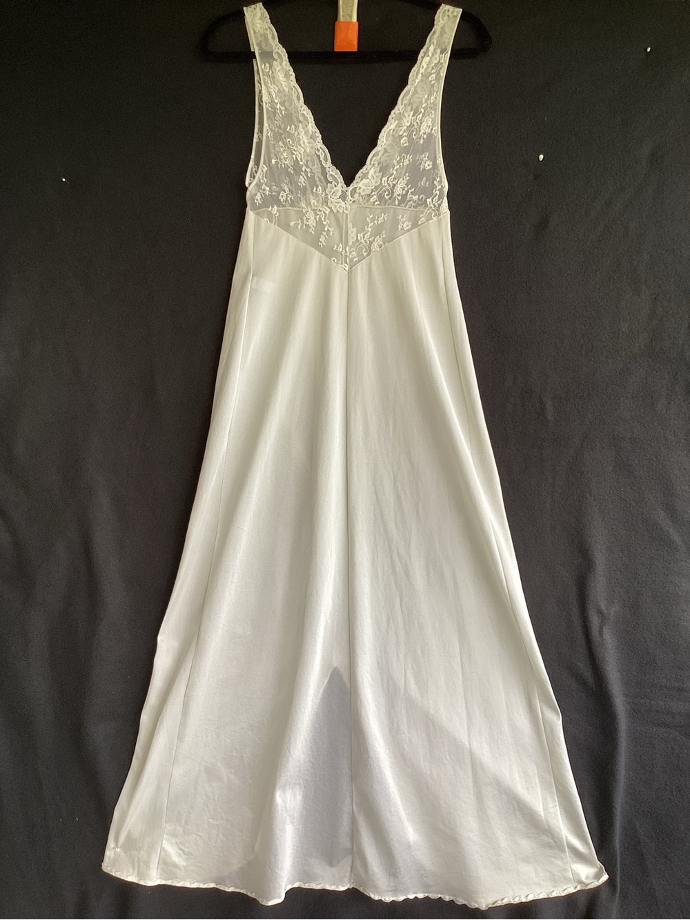 Vintage 1950-80s Joseph Magnin Glydons Long slip dress v neck nylon made in USA